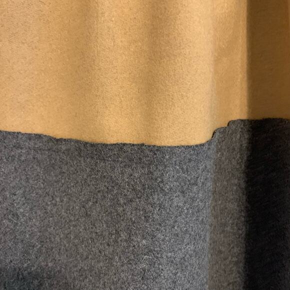 J. Crew Camel Brown and Dark Gray Colorblock Wool Skirt - Picture 2 of 7